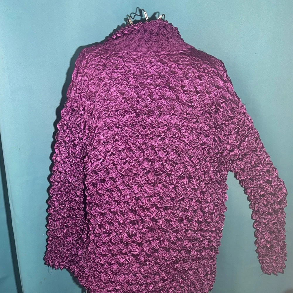 Purple Textured Jacket - Picture 2 of 5